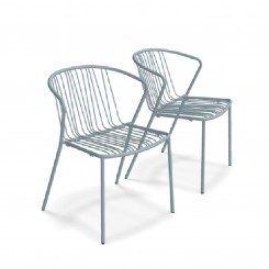 mdd Bris Outdoor Stuhl mit Armlehnen, 2 Stück, konfigurierbar 