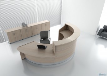 mdd Empfangstheke halbrund mit Ablage Valde LWC31L konfigurierbar 