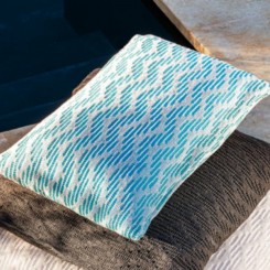 Myyorur Loungekissen Wave 909WAVE/10215 Kissen 50 cm x 30 cm / White - Turquoise