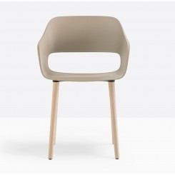 Pedrali Babila Stuhl 2755 Gestell: Esche gebleicht, Sitz: sand