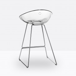 Pedrali Gliss 906 Barhocker chrom, transparent, 1 Stück