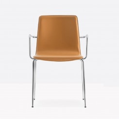 Pedrali Inga Stuhl mit Armlehnen 5664, Leder, 2 Stück 