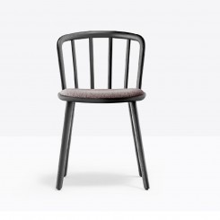 Pedrali Nym 2831 Holzschalenstuhl, 4-Fußgestell, Polster 2 Stück