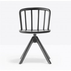 Pedrali Nym 2840 Holzschalenstuhl drehbares 4-Fußgestell 