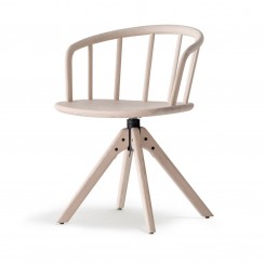 Pedrali Nym 2845 Holzschalenstuhl drehbares 4-Fußgestell, Armlehne 