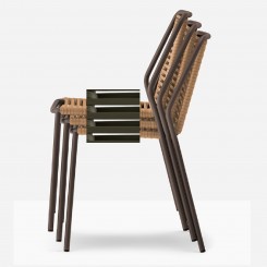 Pedrali Philia Outdoor Stuhl 3900, 2 Stück braun_olivgrün