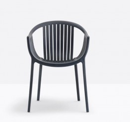 Pedrali Armlehnstuhl Tatami 306-GA grau, 4er Set