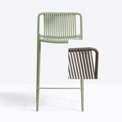 Pedrali Tribeca Terrassen-Barstuhl 3667 Sitzhöhe 67,5 cm braun, 2er Set