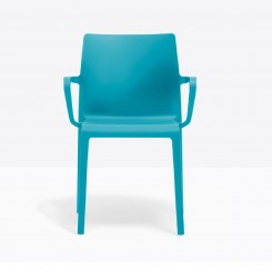 Pedrali Volt 674_HB Stuhl, breit, hohe Lehne, Armlehnen blau