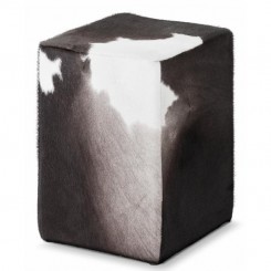 Sitzhocker Pomp Kuhfell schwarz-bunt 90011 