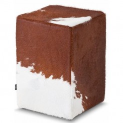 Sitzhocker Pomp Kuhfell braun-bunt 90022 