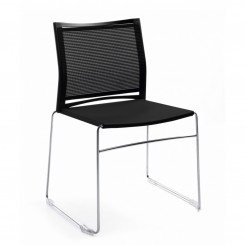 Profim Besucherstuhl Ariz 555V mit Kufengestell, Sitz Kunststoff, Netzrücken, stapelbar 