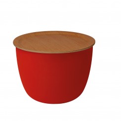pieperconcept Beistelltisch Ronda Filz rot Tablett Eiche 809868815 