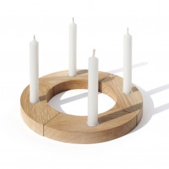 Side by Side Adventskranz Eichenholz 40136 