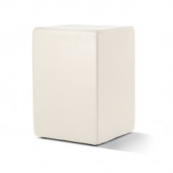 Sitzhocker Pomp Leder cremeweiß 
