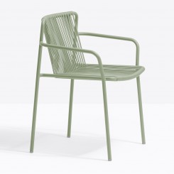 Pedrali Tribeca Terrassenstuhl 3665 mit Armlehnen grün, 2er Set