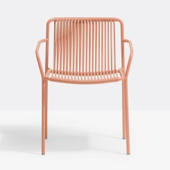 Pedrali Tribeca Terrassenstuhl 3665 mit Armlehnen rosa
