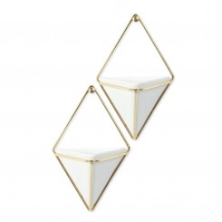 Umbra Wandvase Trigg klein 2er Set weiß/gold 470753-524 
