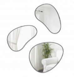 Umbra Hubba Pebble Wandspiegel 3er Set Titan 1018566-378 