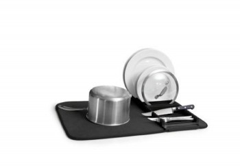 Umbra Udry Geschirr Abtropfgestell + Mikrofaser Abtropfmatte Schwarz 330720-040 