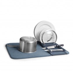 Umbra Udry Geschirr Abtropfgestell + Mikrofaser Abtropfmatte Denim 330720-1191 