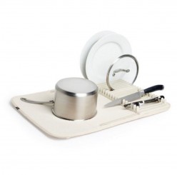 Umbra Udry Geschirr Abtropfgestell + Mikrofaser Abtropfmatte Leinen 330720-354 