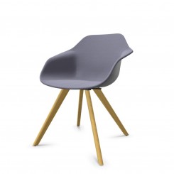 Wilkhahn Universalstuhl Yonda mit Massivholzgestell, Innenpolster 320/22, konfigurierbar 