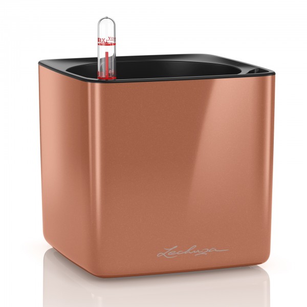 Lechuza Pflanztopf CUBE Glossy 14 spicy copper highgloss 13517 
