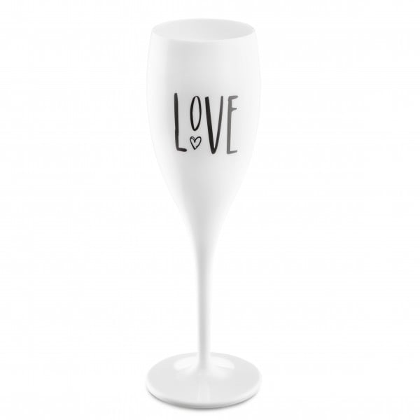 Koziol Sektglas mit Druck CHEERS LOVE 1.0 weiß 100ml 3780525 