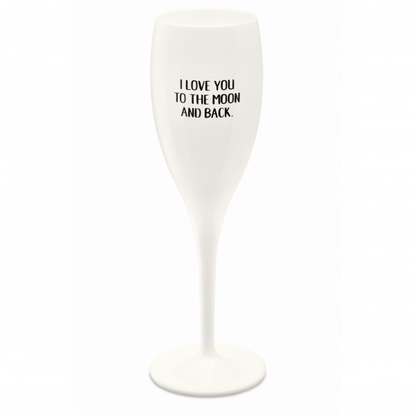 Koziol Sektglas Cheers LOVE YOU TO THE MOON weiß 100ml 3912525 
