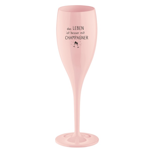 Koziol Sektglas Cheers No.1 DAS LEBEN IST BESSER 100ml powder pink 3923638 