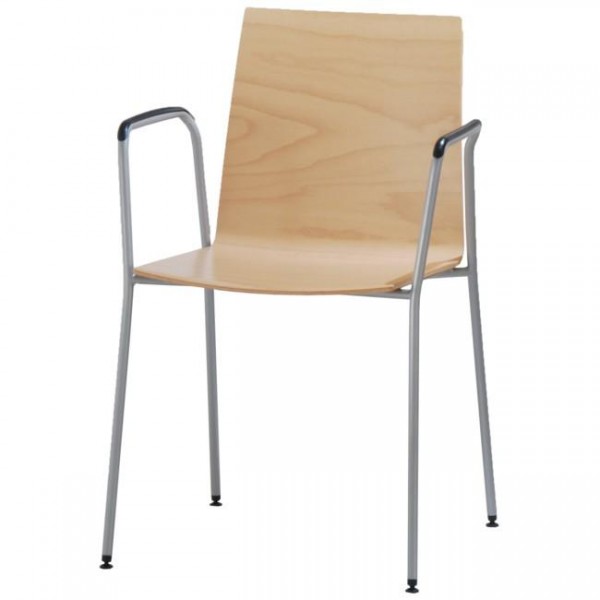 Wiesner Hager Stapelstuhl update_b mit AL, Buche, hoher Rücken 6333-260, konfigurierbar 