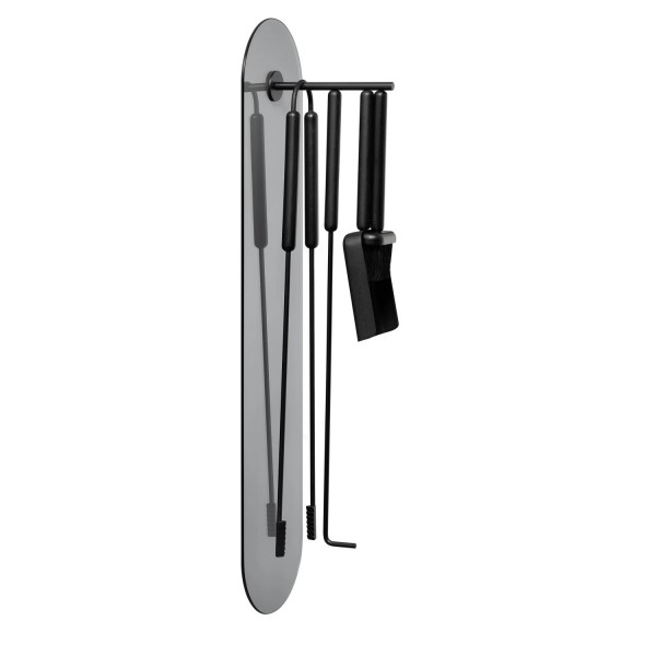Blomus ASHI Kaminbesteck 5-tlg. schwarz, Wandmontiert 66158 