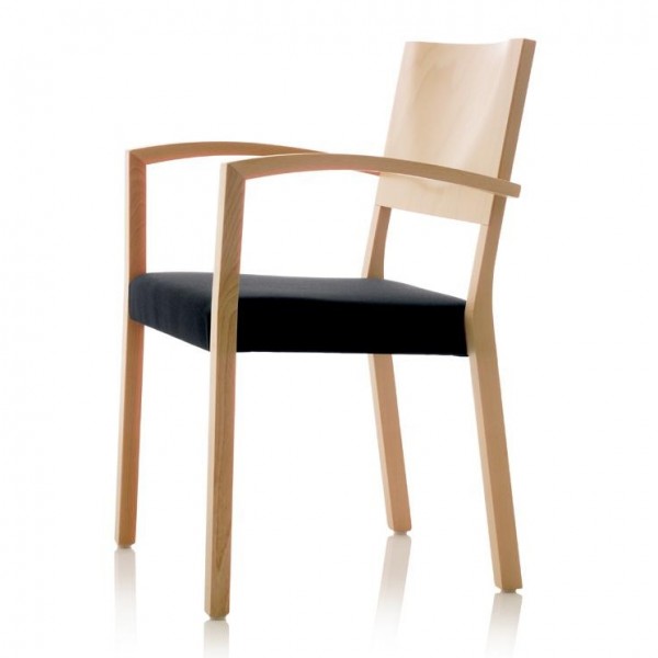 Wiesner Hager S13 Stapelstuhl mit AL 6711-111 Buche/Sitz Komfortpolster konfigurierbar 