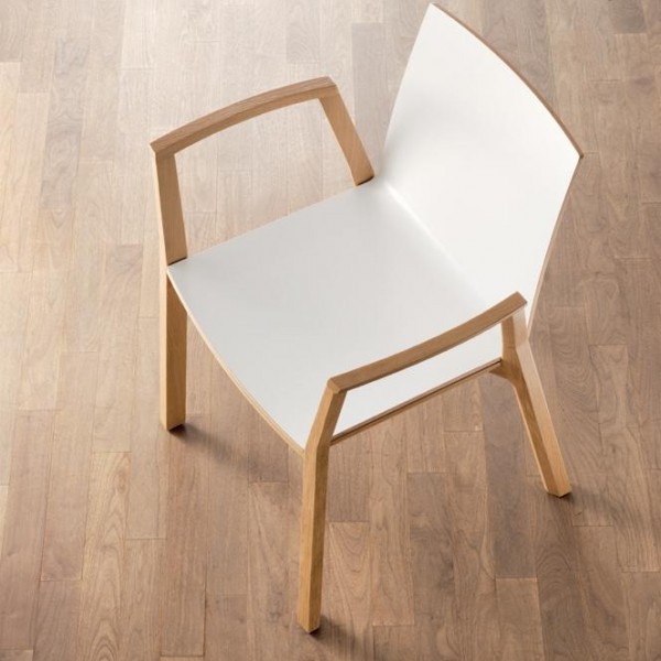Wiesner Hager arta Stapelstuhl mit AL 6893-200 Buche/Schichtstoff, konfigurierbar 