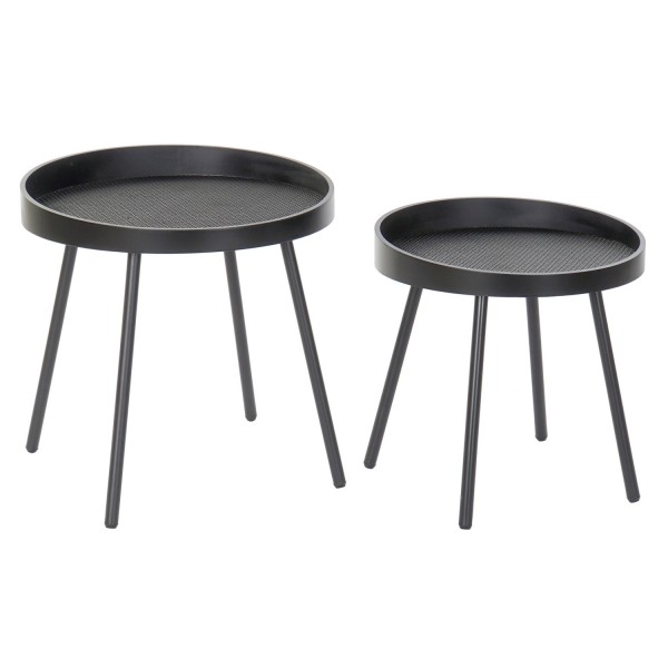 Beistelltische 2er Set MDF/Eisen schwarz LD-181396 