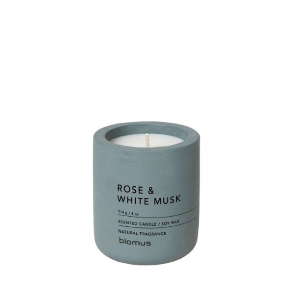 Blomus FRAGA Duftkerze 6,5 cm, Rose & White Musk, Flint Stone, 65896 