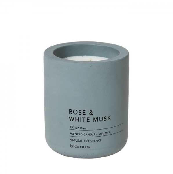 Blomus FRAGA Duftkerze 9 cm, Rose & White Musk, Flint Stone, 65897 