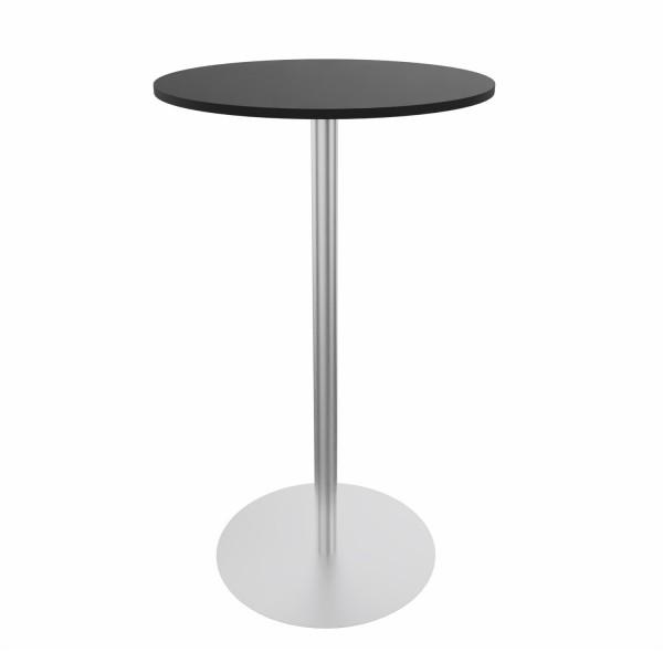 Caimi Jolly Tisch, schwarz, Gestell silber, ⌀ 60cm, H 104 cm schwarz, silber, BxH 60x104 cm