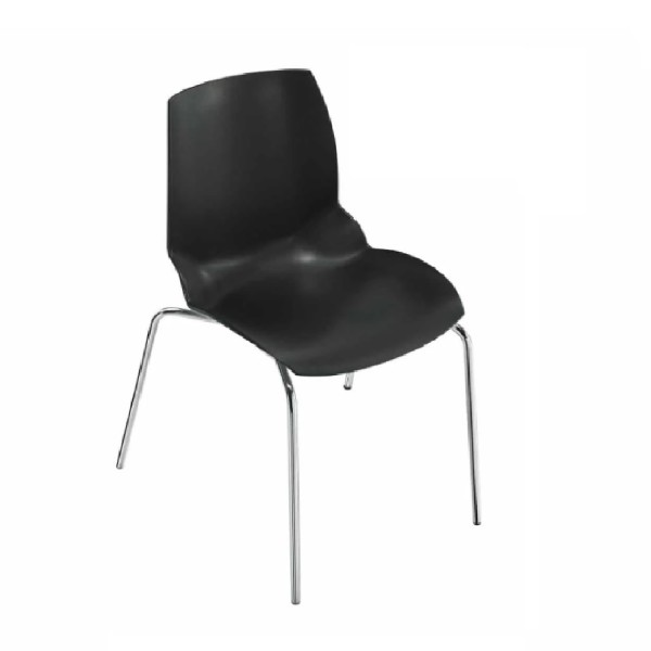Caimi Kaleidos Stuhl schwarz 4-Fuß, 2er Set schwarz 4 Fuß