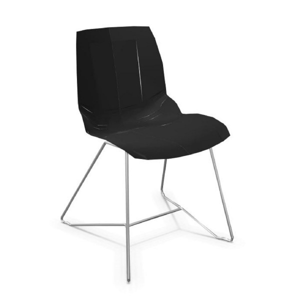 Caimi Kaleidos Stuhl schwarz Kufengestell, 2er Set schwarz Kufen