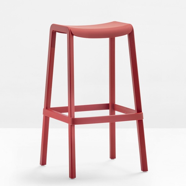 Pedrali Dome Barhocker Sitzhöhe 76 cm rot, 2er Set