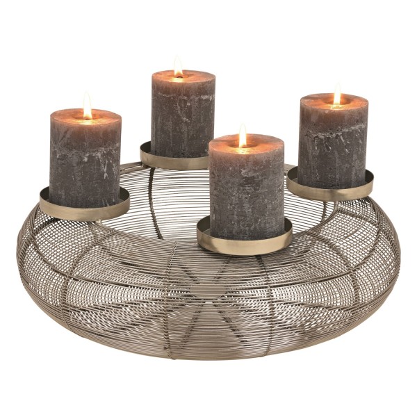 Adventskranz Korb aus Metall Silber 10031543 