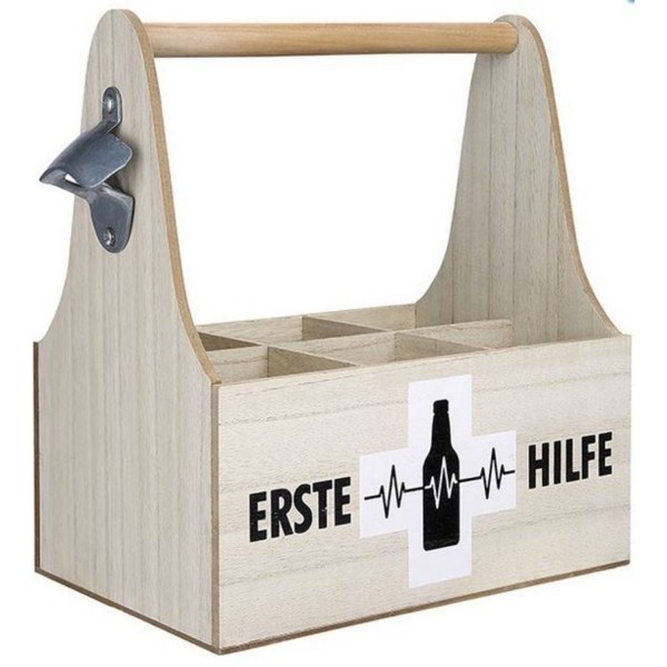 6er Flaschenträger "Erste Hilfe" natur 49050 