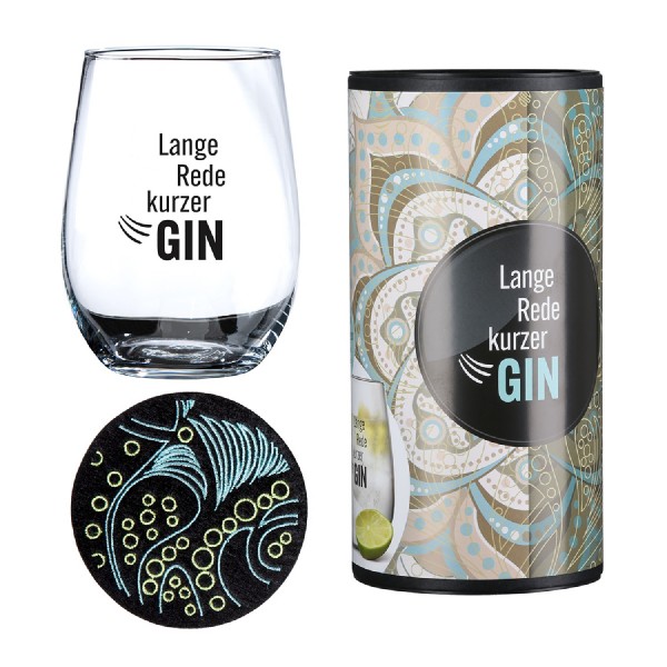 Ginglas rund „Lange Rede kurzer GIN“ 62516 