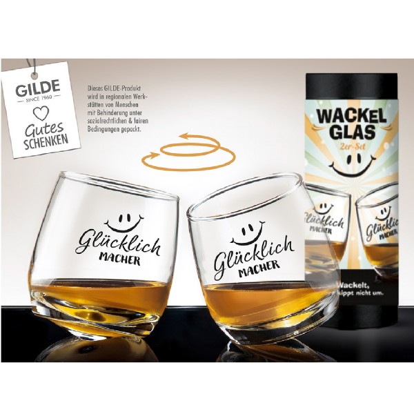 Wackelglas "Glücklichmacher" 2er-Set 62802 