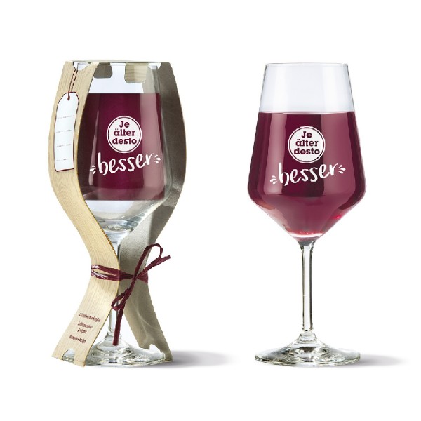 Glas Weinglas "Je älter desto besser" 530 ml 46807 