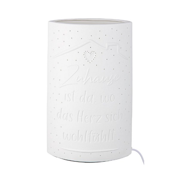 Porzellan Lampe "Zuhause" 28 cm 32704 