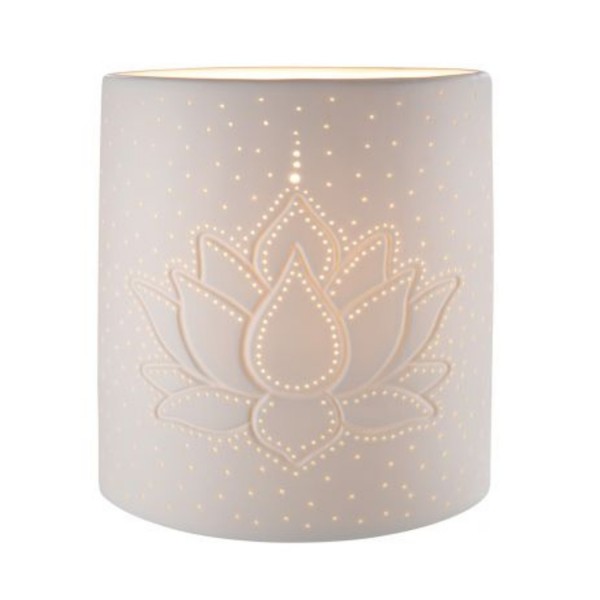 Pozellan Lampe Lotus weiß 20cm 32019 