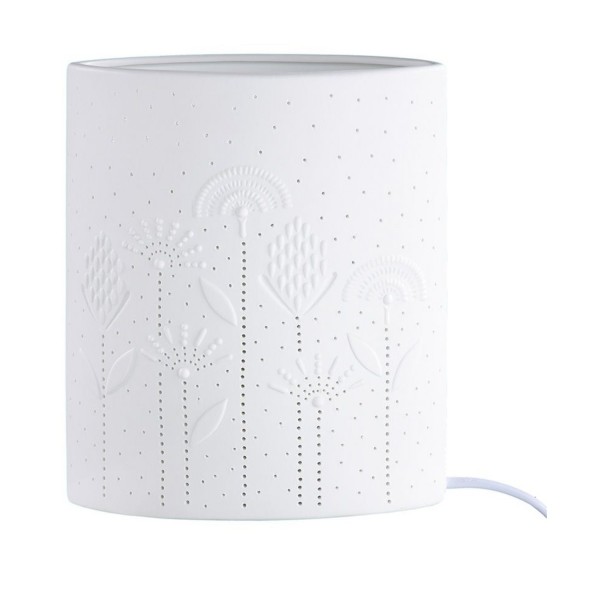 GILDE Porzellan Lampe Flowers weiß 20cm 32189 